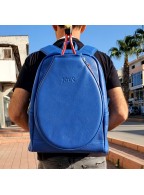 Blue Backpack Leather Tennis Bag