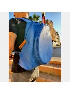 Blue Backpack Leather Tennis Bag