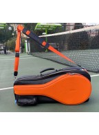 Orange Black Leather Tennis Bag