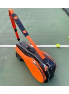 Orange Black Leather Tennis Bag