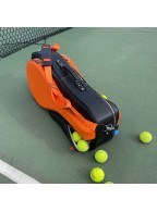 Orange Black Leather Tennis Bag