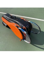 Orange Black Leather Tennis Bag