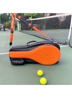 Orange Black Leather Tennis Bag