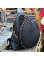 Tennis Backpack Black Leather Bag