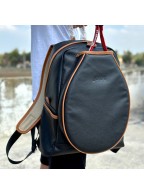 Tennis Backpack Black Leather Bag