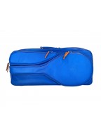 Grain Leather Blue 6 Racket Tennis Bag