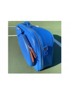 Grain Leather Blue 6 Racket Tennis Bag