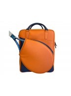 Orange Genuine Leather Tennis Bag