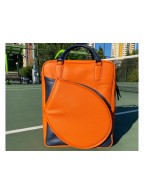 Orange Genuine Leather Tennis Bag