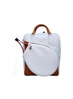 White Genuine Leather Tennis Bag