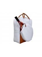 White Genuine Leather Tennis Bag