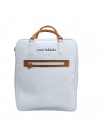 White Genuine Leather Tennis Bag