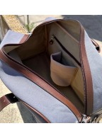 Gray Leather Tennis Bag