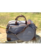 Gray Leather Tennis Bag