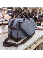 Gray Leather Tennis Bag