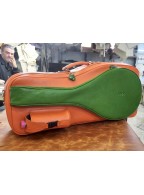 Orange Green Leather Tennis Bag