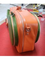 Orange Green Leather Tennis Bag