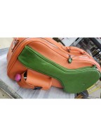 Orange Green Leather Tennis Bag