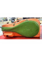 Orange Green Leather Tennis Bag